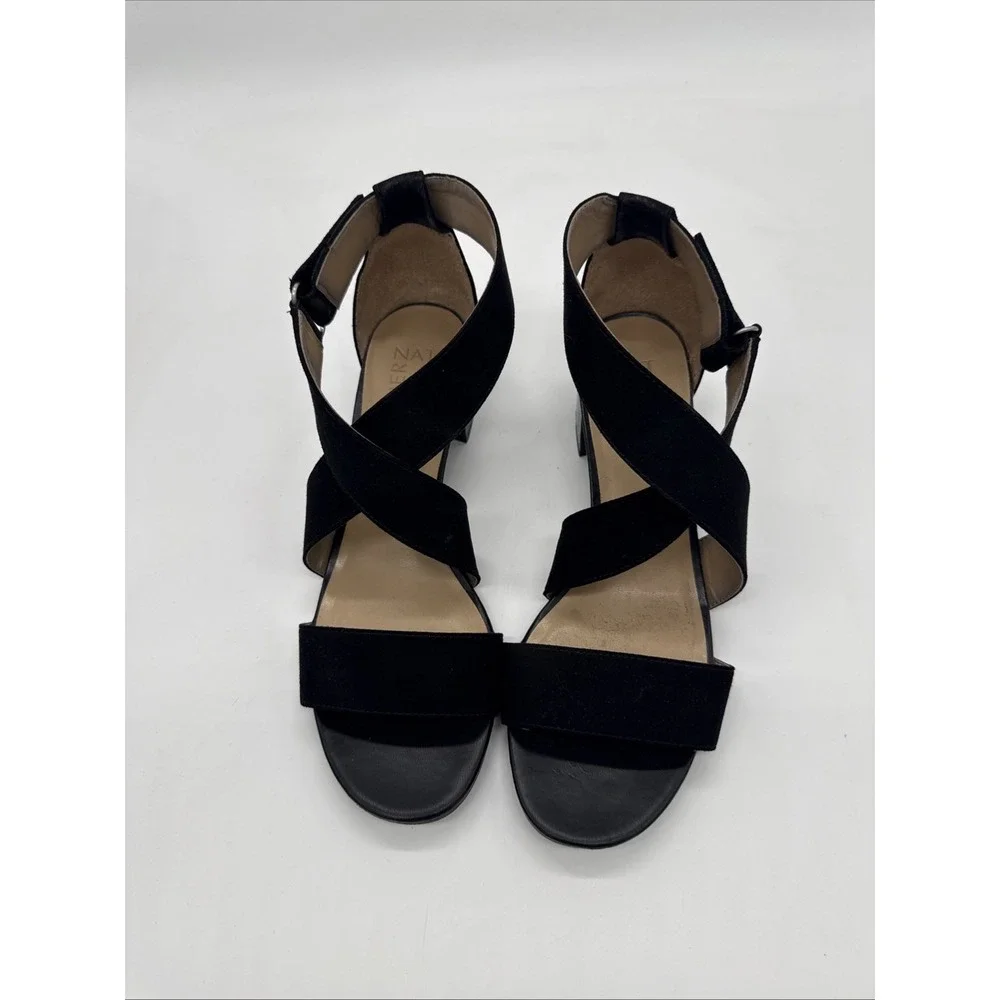 Naturalizer Adele Faux Suede Sandals Shoes -  Size 9 M - Black